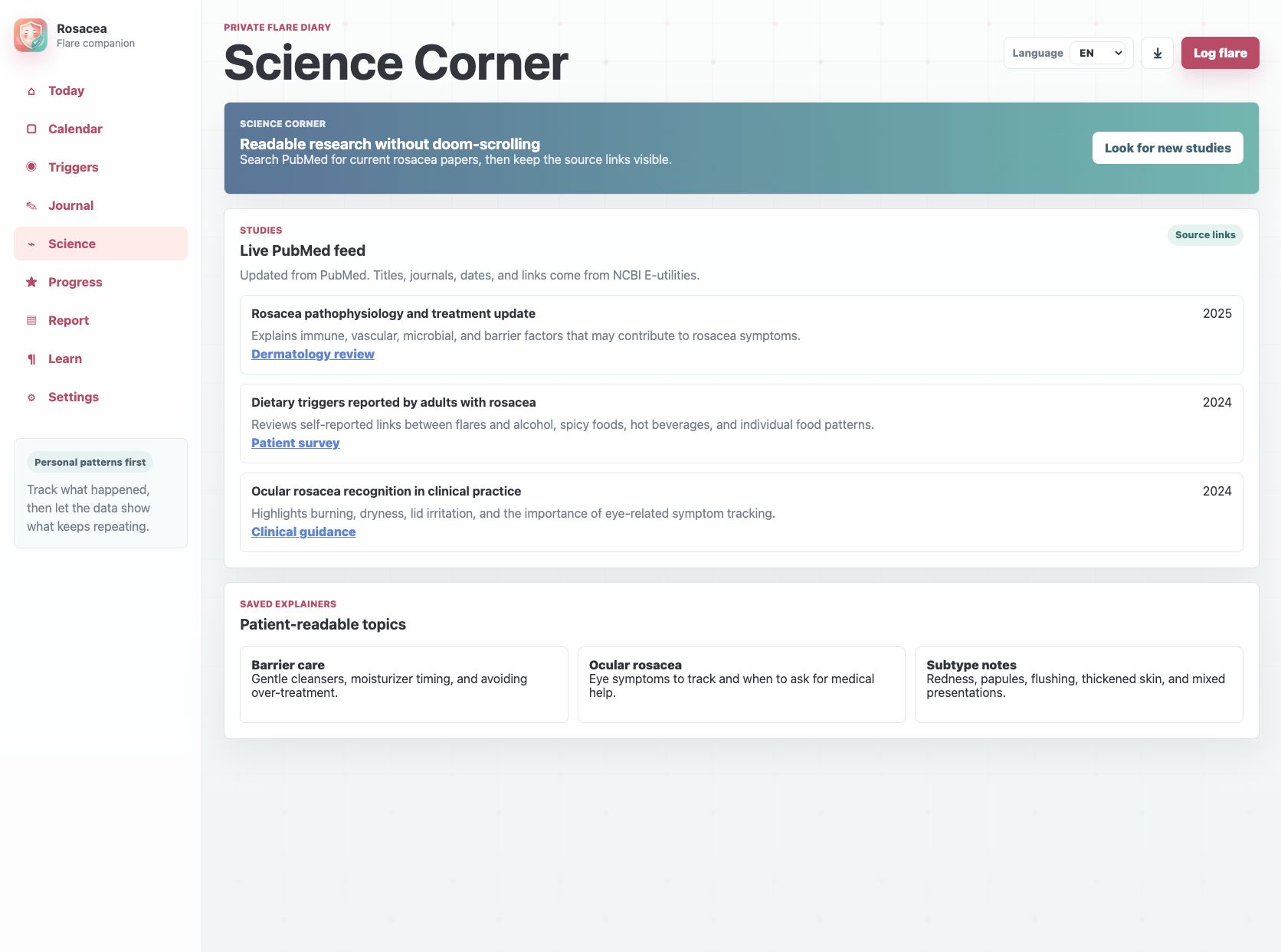 RosaceaWise Science Corner screen